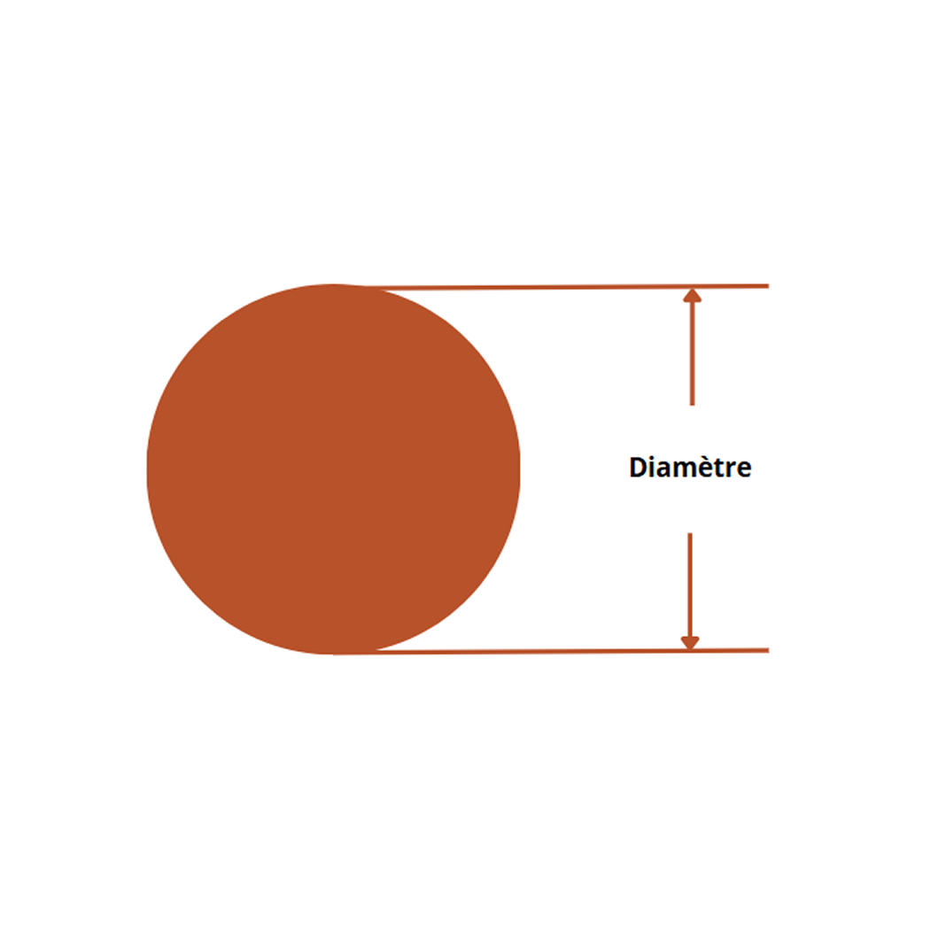 Barre aluminium rond 300 mm 7075 schema