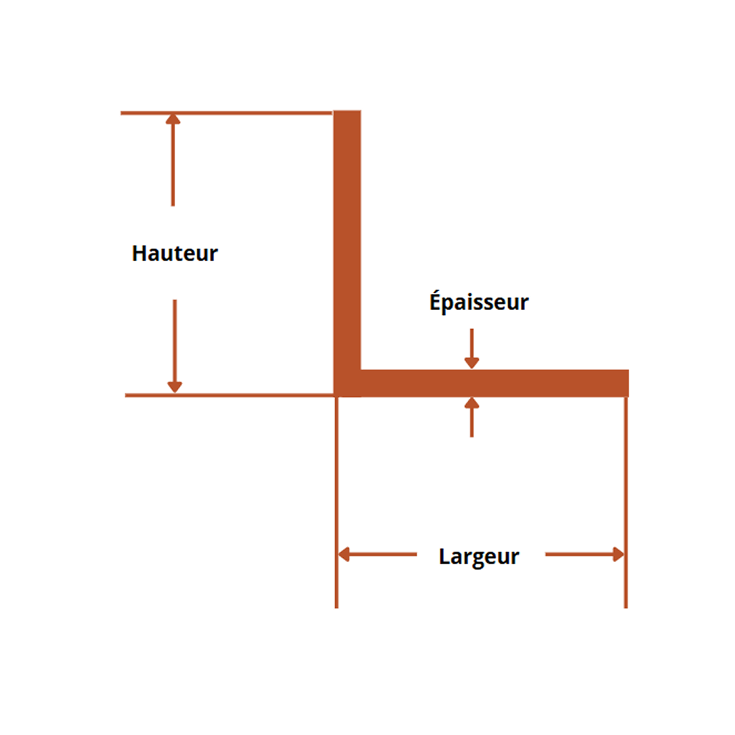 Profiles constructions acier corniere forme l 100x100x10 mm E24 schema
