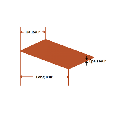 Tole aluminium 80 mm 7075 schema